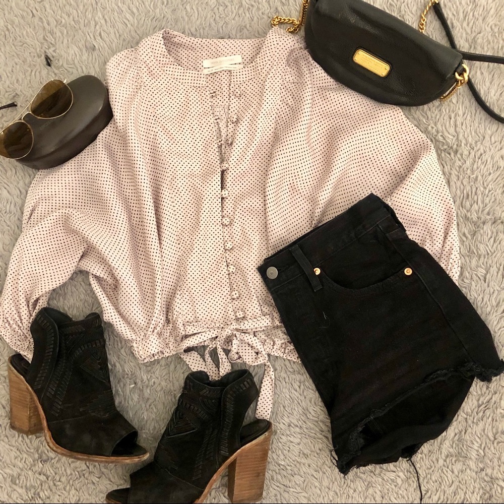 Urban Outfitters Covered Button-Down Tie Top Sz XS